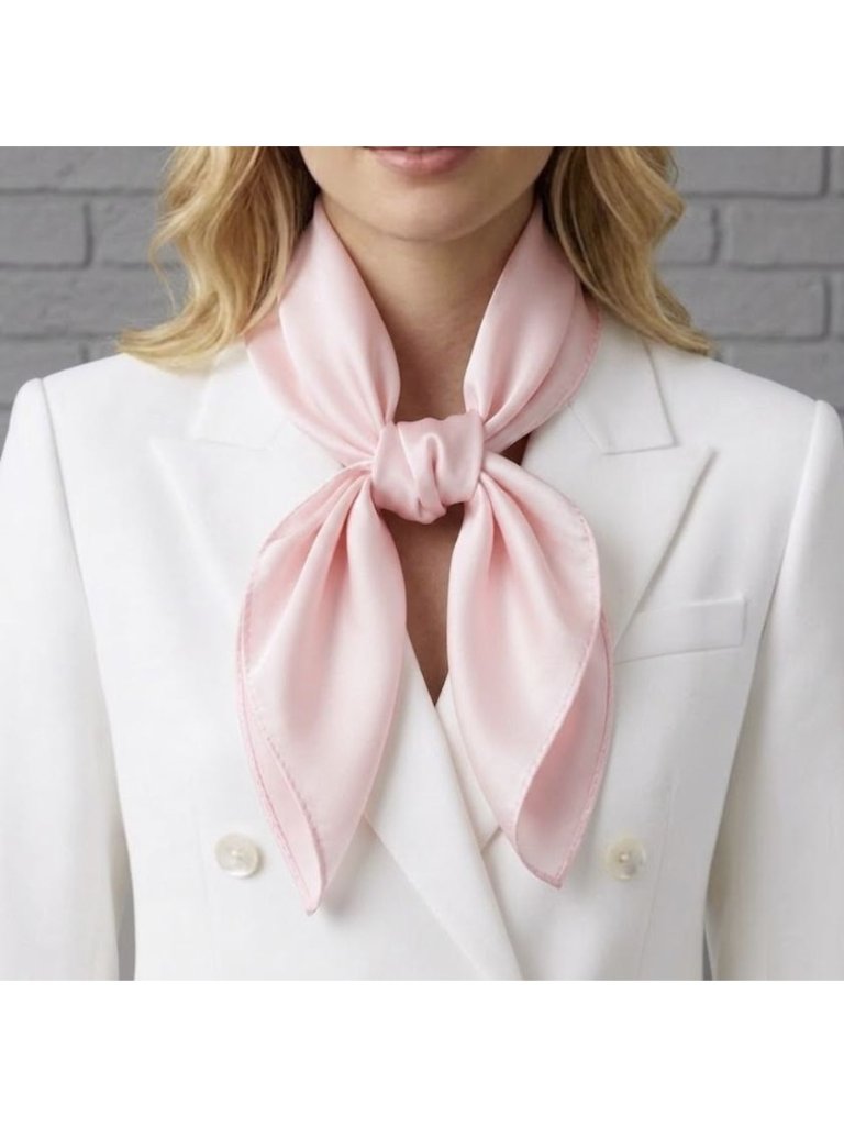 New Elegant Silky Square Scarf Bandana Hijab Solid Pink Wrap Luxurious Basic